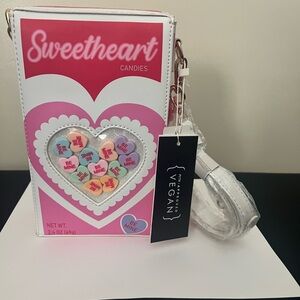BNWT Sweetheart Vegan White and Pink Shoulder Bag
